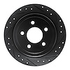 633-54182R Drilled/Slotted Brake Rotor [Black], 2003-2005 Ford/Lincoln/Mercury/Mazda, Position: Rear Right - image 1