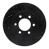 633-54183R Drilled/Slotted Brake Rotor [Black], 2002-2006 Ford/Lincoln/Mercury/Mazda, Position: Front Right - image 1