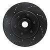 633-54184L Drilled/Slotted Brake Rotor [Black], 2004-2008 Ford/Lincoln/Mercury/Mazda, Position: Front Left - image 1