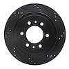 633-54188L Drilled/Slotted Brake Rotor [Black], 2004-2011 Ford/Lincoln/Mercury/Mazda, Position: Rear Left - image 1