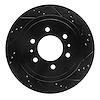 633-54188R Drilled/Slotted Brake Rotor [Black], 2004-2011 Ford/Lincoln/Mercury/Mazda, Position: Rear Right - image 1