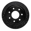 633-54189R Drilled/Slotted Brake Rotor [Black], 2004-2011 Ford/Lincoln/Mercury/Mazda, Position: Rear Right - image 1