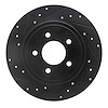 633-54194L Drilled/Slotted Brake Rotor [Black], 2005-2008 Ford/Lincoln/Mercury/Mazda, Position: Rear Left - image 1