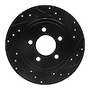 633-54194R Drilled/Slotted Brake Rotor [Black], 2005-2008 Ford/Lincoln/Mercury/Mazda, Position: Rear Right - image 1