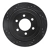633-54205L Drilled/Slotted Brake Rotor [Black], 2007-2017 Ford/Lincoln/Mercury/Mazda, Position: Rear Left - image 1