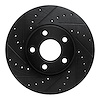 633-54217L Drilled/Slotted Brake Rotor [Black], 2010-2013 Ford/Lincoln/Mercury/Mazda, Position: Front Left - image 1