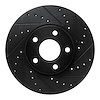 633-54217R Drilled/Slotted Brake Rotor [Black], 2010-2013 Ford/Lincoln/Mercury/Mazda, Position: Front Right - image 1