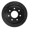 633-54218L Drilled/Slotted Brake Rotor [Black], 2012-2014 Ford/Lincoln/Mercury/Mazda, Position: Rear Left - image 1