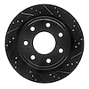 633-54218R Drilled/Slotted Brake Rotor [Black], 2012-2014 Ford/Lincoln/Mercury/Mazda, Position: Rear Right - image 1
