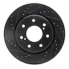 633-54219L Drilled/Slotted Brake Rotor [Black], 2010-2014 Ford/Lincoln/Mercury/Mazda, Position: Front Left - image 1