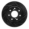 633-54219R Drilled/Slotted Brake Rotor [Black], 2010-2014 Ford/Lincoln/Mercury/Mazda, Position: Front Right - image 1