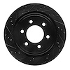 633-54220L Drilled/Slotted Brake Rotor [Black], 2012-2020 Ford/Lincoln/Mercury/Mazda, Position: Rear Left - image 1