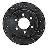 633-54220R Drilled/Slotted Brake Rotor [Black], 2012-2020 Ford/Lincoln/Mercury/Mazda, Position: Rear Right - image 1