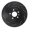 633-54222L Drilled/Slotted Brake Rotor [Black], 2013-2019 Ford/Lincoln/Mercury/Mazda, Position: Rear Left - image 1