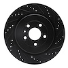 633-54222R Drilled/Slotted Brake Rotor [Black], 2013-2019 Ford/Lincoln/Mercury/Mazda, Position: Rear Right - image 1