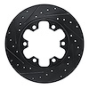 633-54229L Drilled/Slotted Brake Rotor [Black], Fits Select Ford/Lincoln/Mercury/Mazda, Position: Rear Left - image 1