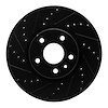 633-54259L Drilled/Slotted Brake Rotor [Black], 2013-2020 Ford/Lincoln/Mercury/Mazda, Position: Front Left - image 1
