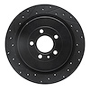 633-54260L Drilled/Slotted Brake Rotor [Black], 2013-2014 Ford/Lincoln/Mercury/Mazda, Position: Rear Left - image 1