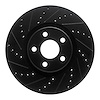 633-54264L Drilled/Slotted Brake Rotor [Black], 2017-2020 Ford/Lincoln/Mercury/Mazda, Position: Front Left - image 1