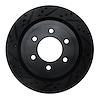 633-54267L Drilled/Slotted Brake Rotor [Black], 2018-2021 Ford/Lincoln/Mercury/Mazda, Position: Rear Left - image 1