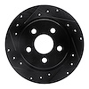 633-54273L Drilled/Slotted Brake Rotor [Black], Fits Select Ford/Lincoln/Mercury/Mazda, Position: Rear Left - image 1