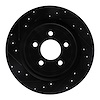 633-54280L Drilled/Slotted Brake Rotor [Black], Fits Select Ford/Lincoln/Mercury/Mazda, Position: Rear Left - image 1