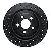 633-54282L Drilled/Slotted Brake Rotor [Black], Fits Select Ford/Lincoln/Mercury/Mazda, Position: Rear Left - image 1
