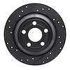 633-54297L Drilled/Slotted Brake Rotor [Black], Fits Select Ford/Lincoln/Mercury/Mazda, Position: Rear Left - image 1