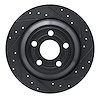 633-54297R Drilled/Slotted Brake Rotor [Black], Fits Select Ford/Lincoln/Mercury/Mazda, Position: Rear Right - image 1