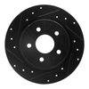 633-54301L Drilled/Slotted Brake Rotor [Black], Fits Select Ford/Lincoln/Mercury/Mazda, Position: Rear Left - image 1