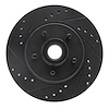633-55001L Drilled/Slotted Brake Rotor [Black], 1984-1987 Ford/Lincoln/Mercury/Mazda, Position: Front Left - image 1