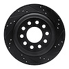 633-55003R Drilled/Slotted Brake Rotor [Black], 2003-2011 Ford/Lincoln/Mercury/Mazda, Position: Rear Right - image 1