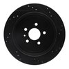 633-55009L Drilled/Slotted Brake Rotor [Black], 2013-2016 Ford/Lincoln/Mercury/Mazda, Position: Rear Left - image 4