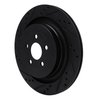 633-55010L Drilled/Slotted Brake Rotor [Black], Fits Select Ford/Lincoln/Mercury/Mazda, Position: Rear Left - image 2