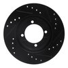 633-56000L Drilled/Slotted Brake Rotor [Black], 1986-1994 Ford/Lincoln/Mercury/Mazda, Position: Front Left - image 3