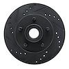 633-56004L Drilled/Slotted Brake Rotor [Black], 1972-1973 Ford/Lincoln/Mercury/Mazda, Position: Front Left - image 1