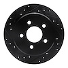 633-56010L Drilled/Slotted Brake Rotor [Black], 1991-1995 Ford/Lincoln/Mercury/Mazda, Position: Rear Left - image 1