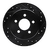633-56010R Drilled/Slotted Brake Rotor [Black], 1991-1995 Ford/Lincoln/Mercury/Mazda, Position: Rear Right - image 1