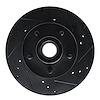 633-56011R Drilled/Slotted Brake Rotor [Black], 1990-1991 Ford/Lincoln/Mercury/Mazda, Position: Front Right - image 1