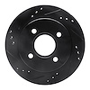 633-56014L Drilled/Slotted Brake Rotor [Black], 1995-2002 Ford/Lincoln/Mercury/Mazda, Position: Rear Left - image 1