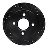 633-56014R Drilled/Slotted Brake Rotor [Black], 1995-2002 Ford/Lincoln/Mercury/Mazda, Position: Rear Right - image 1