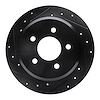 633-56015L Drilled/Slotted Brake Rotor [Black], 1996-2002 Ford/Lincoln/Mercury/Mazda, Position: Rear Left - image 1