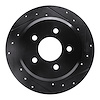 633-56015R Drilled/Slotted Brake Rotor [Black], 1996-2002 Ford/Lincoln/Mercury/Mazda, Position: Rear Right - image 1