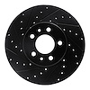633-56016L Drilled/Slotted Brake Rotor [Black], 1998-2002 Ford/Lincoln/Mercury/Mazda, Position: Front Left - image 1