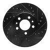 633-56016R Drilled/Slotted Brake Rotor [Black], 1998-2002 Ford/Lincoln/Mercury/Mazda, Position: Front Right - image 1