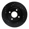 633-56017L Drilled/Slotted Brake Rotor [Black], 1998-2002 Ford/Lincoln/Mercury/Mazda, Position: Front Left - image 1