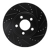 633-56019R Drilled/Slotted Brake Rotor [Black], 2003-2011 Ford/Lincoln/Mercury/Mazda, Position: Front Right - image 1