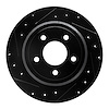 633-56020L Drilled/Slotted Brake Rotor [Black], 2003-2011 Ford/Lincoln/Mercury/Mazda, Position: Rear Left - image 1