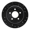 633-56020R Drilled/Slotted Brake Rotor [Black], 2003-2011 Ford/Lincoln/Mercury/Mazda, Position: Rear Right - image 1