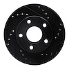 633-57001L Drilled/Slotted Brake Rotor [Black], 1988-1989 Ford/Lincoln/Mercury/Mazda, Position: Front Left - image 1